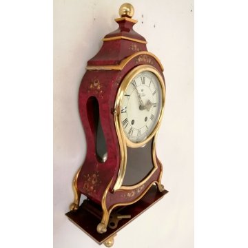 BOULLE Le Duc OROLOGIO PENDOLO a MENSOLA anni 50 SUONERIA dipinto FIORI ORO old