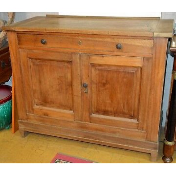 ANTICA CREDENZA PIEMONTESE legno NOCE epoca 800 SCOLPITA madia DISPENSA archivio