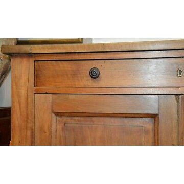 ANTICA CREDENZA PIEMONTESE legno NOCE epoca 800 SCOLPITA madia DISPENSA archivio