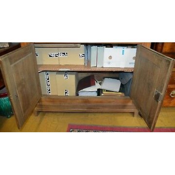 ANTICA CREDENZA PIEMONTESE legno NOCE epoca 800 SCOLPITA madia DISPENSA archivio