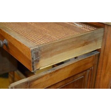 ANTICA CREDENZA PIEMONTESE legno NOCE epoca 800 SCOLPITA madia DISPENSA archivio