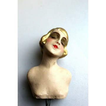 ANTICA PICCOLA TESTA TERRACOTTA BAMBOLA COMPONIBILE charleston style PRIMO '900