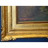 ANTICO QUADRO De Benedetti EPOCA 900 PAESAGGIO NEVE MONTAGNA DIPINTO OLIO TAVOLA