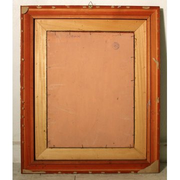 ANTICO QUADRO DIPINTO OLIO Carlo Bossone OSSOLA INTERNO RITRATTO DONNA ARCOLAIO