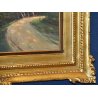 ANTICO QUADRO De Benedetti EPOCA 900 PAESAGGIO NEVE MONTAGNA DIPINTO OLIO TAVOLA