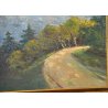 ANTICO QUADRO De Benedetti EPOCA 900 PAESAGGIO NEVE MONTAGNA DIPINTO OLIO TAVOLA