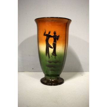 ANTICO VASO CERAMICA Galvani Pordenone BALLERINI ART DECO' FUTURISTA ANNI '30