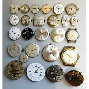 LOTTO 26 pz. MOVIMENTO OROLOGIO POLSO TASCA Wyler Vetta Pryngeps Veglia Tissot