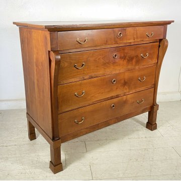 ANTICO COMÒ IMPERO 1800 CASSETTONE LEGNO CILIEGIO 4 CASSETTI GUARDAROBA 