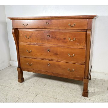 ANTICO COMÒ IMPERO 1800 CASSETTONE LEGNO CILIEGIO 4 CASSETTI GUARDAROBA 