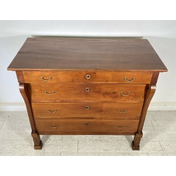 ANTICO COMÒ IMPERO 1800 CASSETTONE LEGNO CILIEGIO 4 CASSETTI GUARDAROBA 