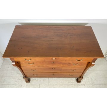 ANTICO COMÒ IMPERO 1800 CASSETTONE LEGNO CILIEGIO 4 CASSETTI GUARDAROBA 