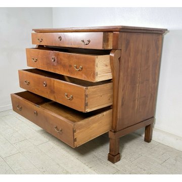 ANTICO COMÒ IMPERO 1800 CASSETTONE LEGNO CILIEGIO 4 CASSETTI GUARDAROBA 