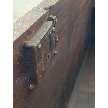 ANTICA CASSAPANCA LEGNO NOCE PLANCIA UNICA PANCA BAULE EPOCA 1800 OLD DECORATA 