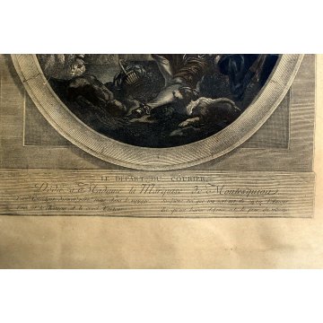 lotto 4 QUADRI ANTICHE STAMPE ACQUERELLATE SCENE GALANTI VITA ARISTOCRATICA '800
