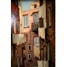 QUADRO DIPINTO OLIO M. Amoroso SCORCIO VITA QUARTIERE FIGURE VICOLO Napoli '900