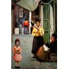 QUADRO DIPINTO OLIO M. Amoroso SCORCIO VITA QUARTIERE FIGURE VICOLO Napoli '900