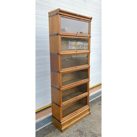 ANTICA LIBRERIA GLOBE WERNICKE VETRINA ANNI 20 SET DI 6 LEGNO ROVERE INGLESE OLD