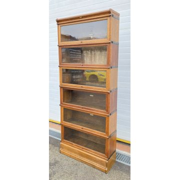 ANTICA LIBRERIA GLOBE WERNICKE VETRINA ANNI 20 SET DI 6 LEGNO ROVERE INGLESE OLD
