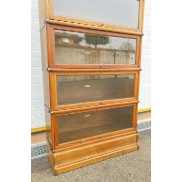 ANTICA LIBRERIA GLOBE WERNICKE VETRINA ANNI 20 SET DI 6 LEGNO ROVERE INGLESE OLD