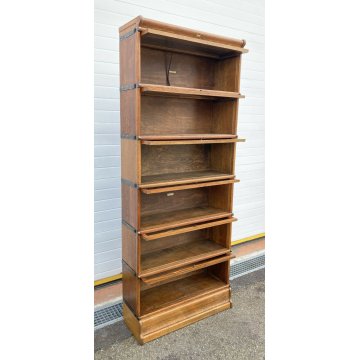 ANTICA LIBRERIA GLOBE WERNICKE VETRINA ANNI 20 SET DI 6 LEGNO ROVERE INGLESE OLD