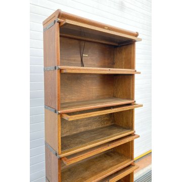ANTICA LIBRERIA GLOBE WERNICKE VETRINA ANNI 20 SET DI 6 LEGNO ROVERE INGLESE OLD