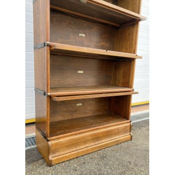 ANTICA LIBRERIA GLOBE WERNICKE VETRINA ANNI 20 SET DI 6 LEGNO ROVERE INGLESE OLD