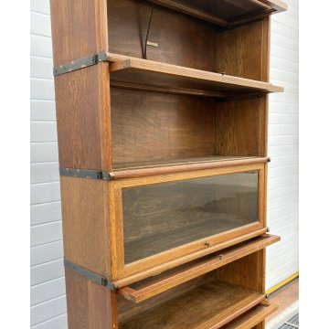 ANTICA LIBRERIA GLOBE WERNICKE VETRINA ANNI 20 SET DI 6 LEGNO ROVERE INGLESE OLD