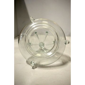 LAMPADARIO VETRO MURANO TRASPARENTE CON GOCCE LANTERNA  ANNI '40/'50 VINTAGE