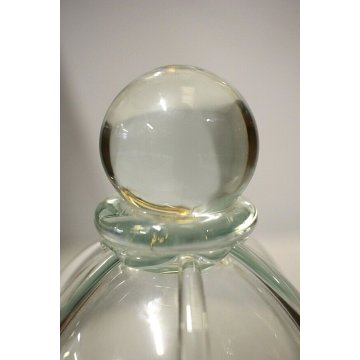 LAMPADARIO VETRO MURANO TRASPARENTE CON GOCCE LANTERNA  ANNI '40/'50 VINTAGE