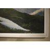 ANTICO QUADRO DIPINTO OLIO SOLDATO MILITARE ALPINO ALPI NEVE TRAMONTO MONTE ROSA