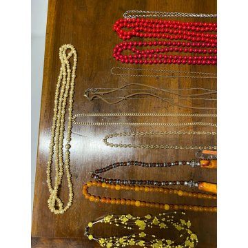 LOTTO BIGIOTTERIA ANTICA collane pietre dure Lot Bijoux Anciens Vintage collier