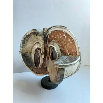 RENZO IGNE SCULTURA ASTRATTA DESIGN IN CERAMICA SMALTATA VINTAGE ANNI 60 FRUTTO 