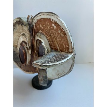 RENZO IGNE SCULTURA ASTRATTA DESIGN IN CERAMICA SMALTATA VINTAGE ANNI 60 FRUTTO 