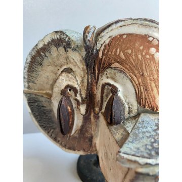 RENZO IGNE SCULTURA ASTRATTA DESIGN IN CERAMICA SMALTATA VINTAGE ANNI 60 FRUTTO 