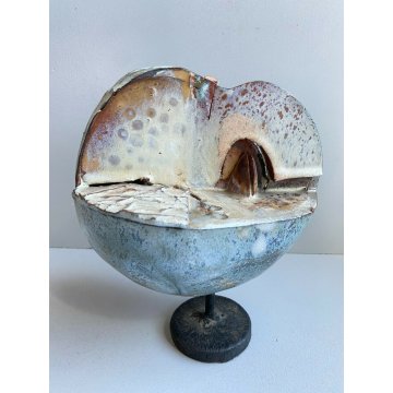 RENZO IGNE SCULTURA ASTRATTA DESIGN IN CERAMICA SMALTATA VINTAGE ANNI 60 FRUTTO 