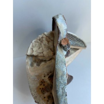 RENZO IGNE SCULTURA ASTRATTA DESIGN IN CERAMICA SMALTATA VINTAGE ANNI 60 FRUTTO 