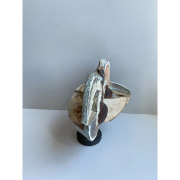 RENZO IGNE SCULTURA ASTRATTA DESIGN IN CERAMICA SMALTATA VINTAGE ANNI 60 FRUTTO 