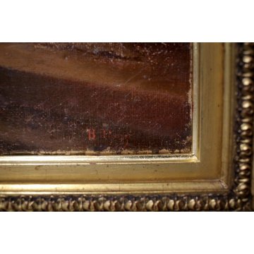 ANTICO QUADRO DIPINTO OLIO TELA ATT. Ticozzi Basilio Dante Virgilio Beatrice 800