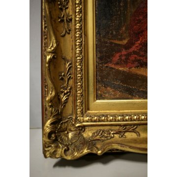 ANTICO QUADRO DIPINTO OLIO TELA ATT. Ticozzi Basilio Dante Virgilio Beatrice 800