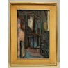 QUADRO DIPINTO Fulvio Platinetti SCORCIO CORTE CASCINE BALLATOIO NEOREALISMO '60