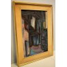 QUADRO DIPINTO Fulvio Platinetti SCORCIO CORTE CASCINE BALLATOIO NEOREALISMO '60
