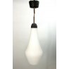 LAMPADARIO VINTAGE DESIGN ATTR.STILNOVO SOSPENSIONE METALLO VETRO OPALINO '50/60