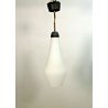 LAMPADARIO VINTAGE DESIGN ATTR.STILNOVO SOSPENSIONE METALLO VETRO OPALINO '50/60
