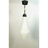 LAMPADARIO VINTAGE DESIGN ATTR.STILNOVO SOSPENSIONE METALLO VETRO OPALINO '50/60
