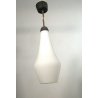 LAMPADARIO VINTAGE DESIGN ATTR.STILNOVO SOSPENSIONE METALLO VETRO OPALINO '50/60