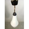 LAMPADARIO VINTAGE DESIGN ATTR.STILNOVO SOSPENSIONE METALLO VETRO OPALINO '50/60