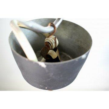 LAMPADARIO VINTAGE DESIGN ATTR.STILNOVO SOSPENSIONE METALLO VETRO OPALINO '50/60