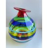 LA MURRINA VASO MURANO SPIRALE INCAMICIATO VINTAGE VENEZIA ITALY GLOBO COLORATO