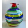 LA MURRINA VASO MURANO SPIRALE INCAMICIATO VINTAGE VENEZIA ITALY GLOBO COLORATO
